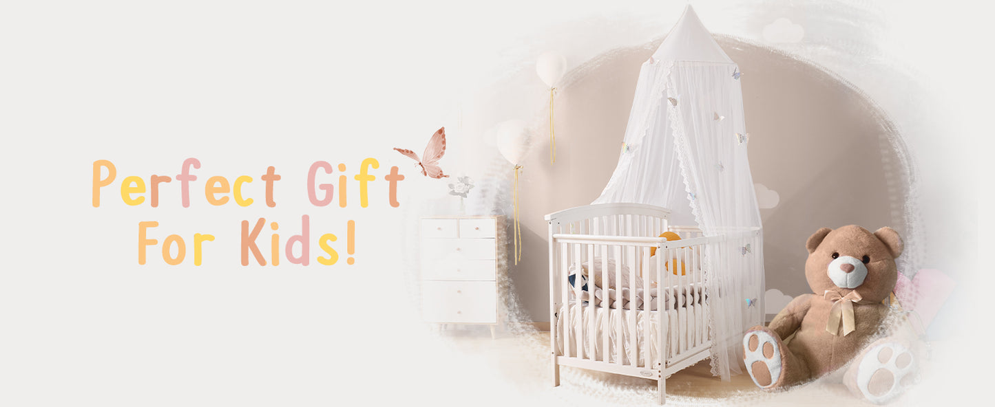 Canopy for Cribs and Kids Bed with Butterfly