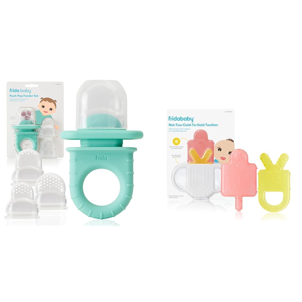 Frida Baby 4-in-1 Teether, Push Pop Feeder, Baby Fruit Feeder