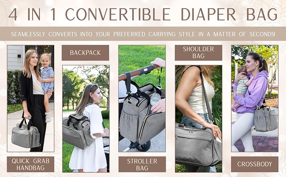 Skiptitaska 4 in 1 - Ljósgrá