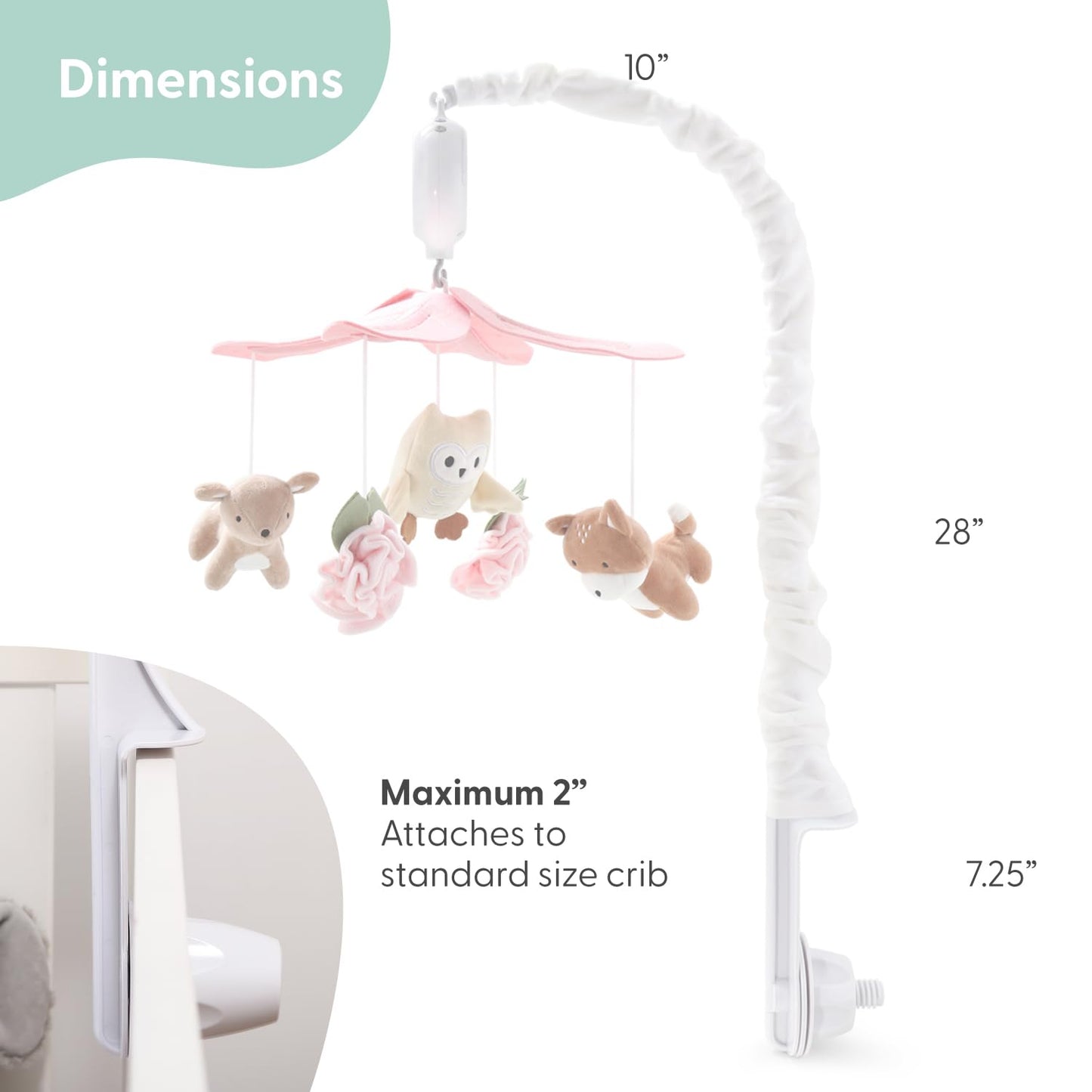 Órói - Pink and White Musical Mobile with 12 Lullabies
