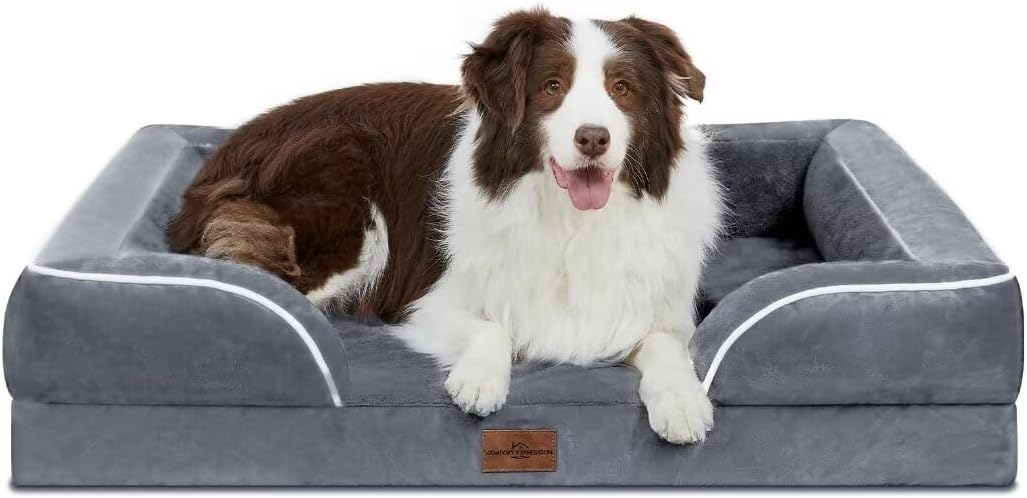 Orthopedic Comfy Dog Bed - Dark Grey Large