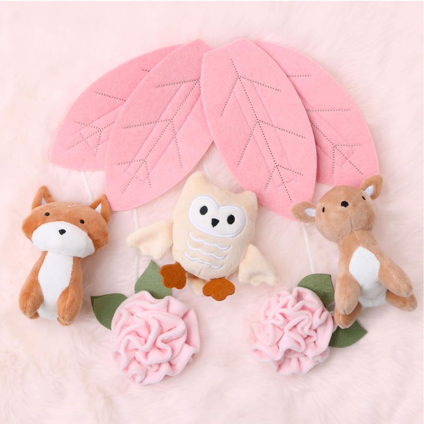 Órói - Pink and White Musical Mobile with 12 Lullabies