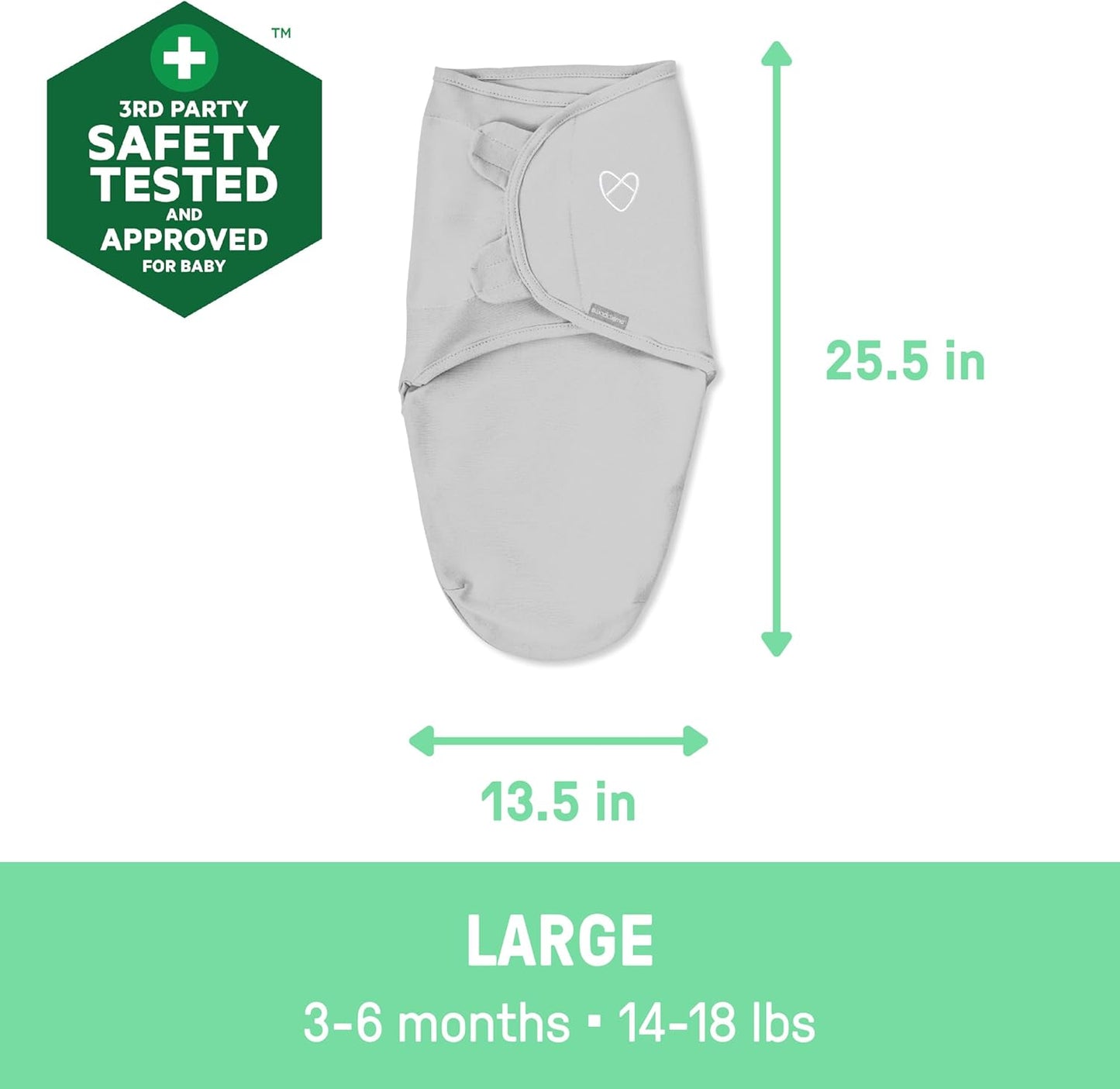 SwaddleMe by Ingenuity Original Swaddle - 100% Cotton Large
