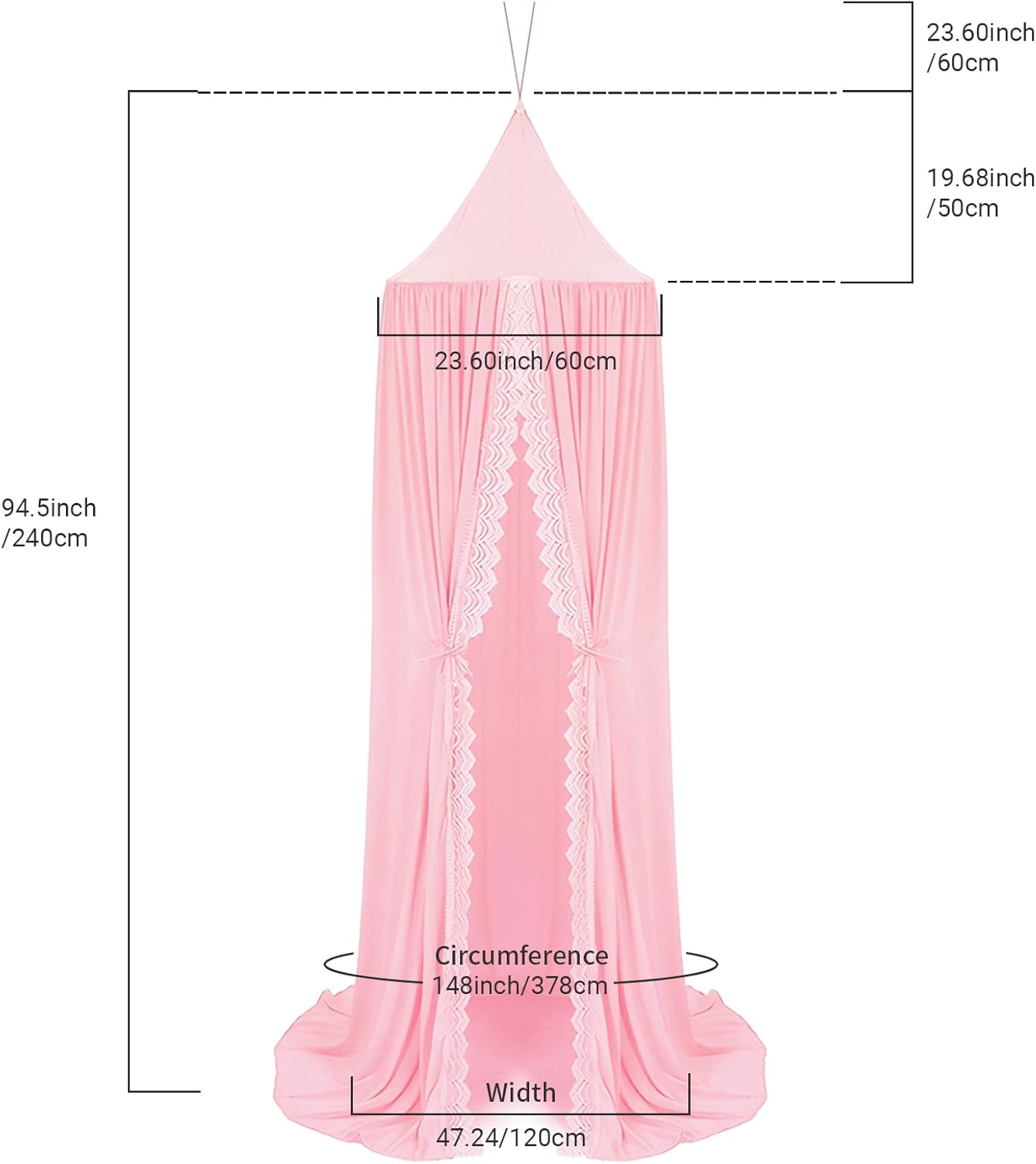 Canopy for Cribs and Kids Bed - Pink