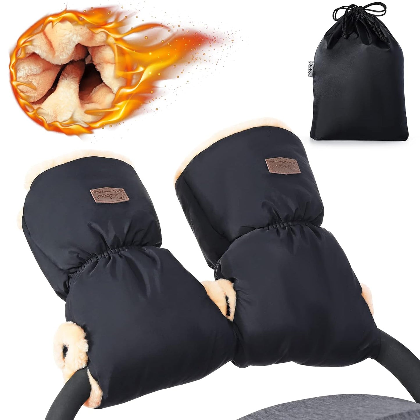Faux Sheepskin Gloves for Stroller