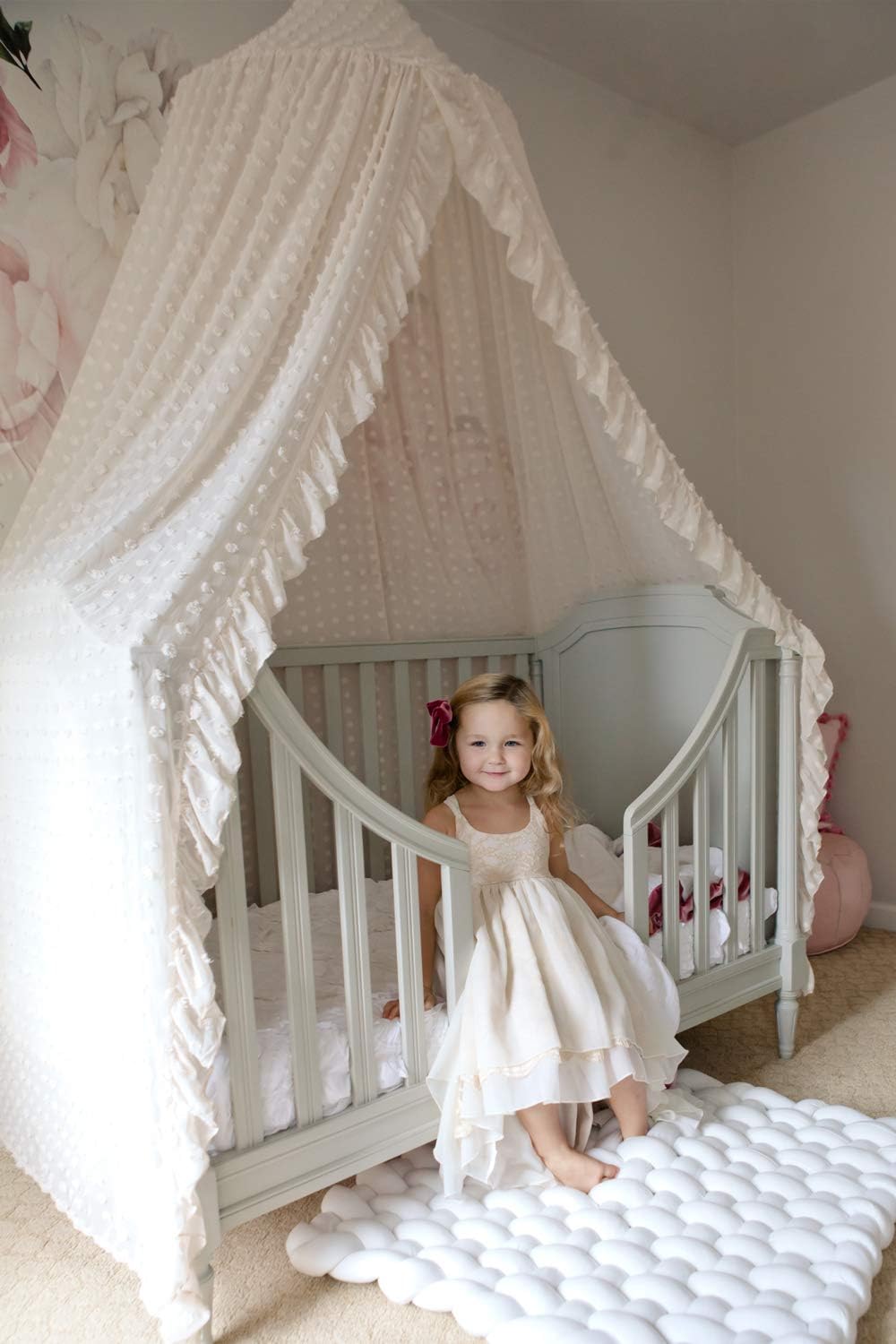Elegant Canopy for Cribs and Kids Bed - Beige