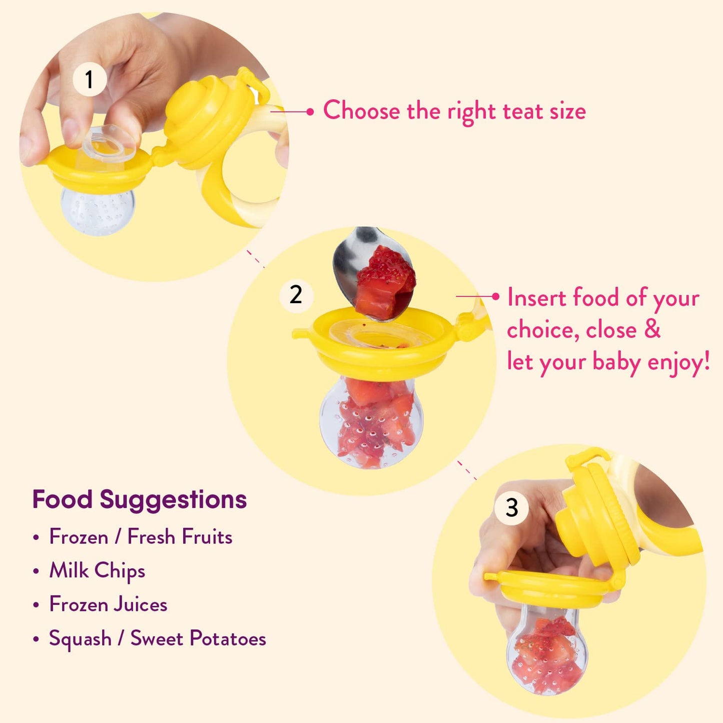NatureBond Baby Food Feeder/Fruit Feeder Pacifier Nibbler - 2 Pack