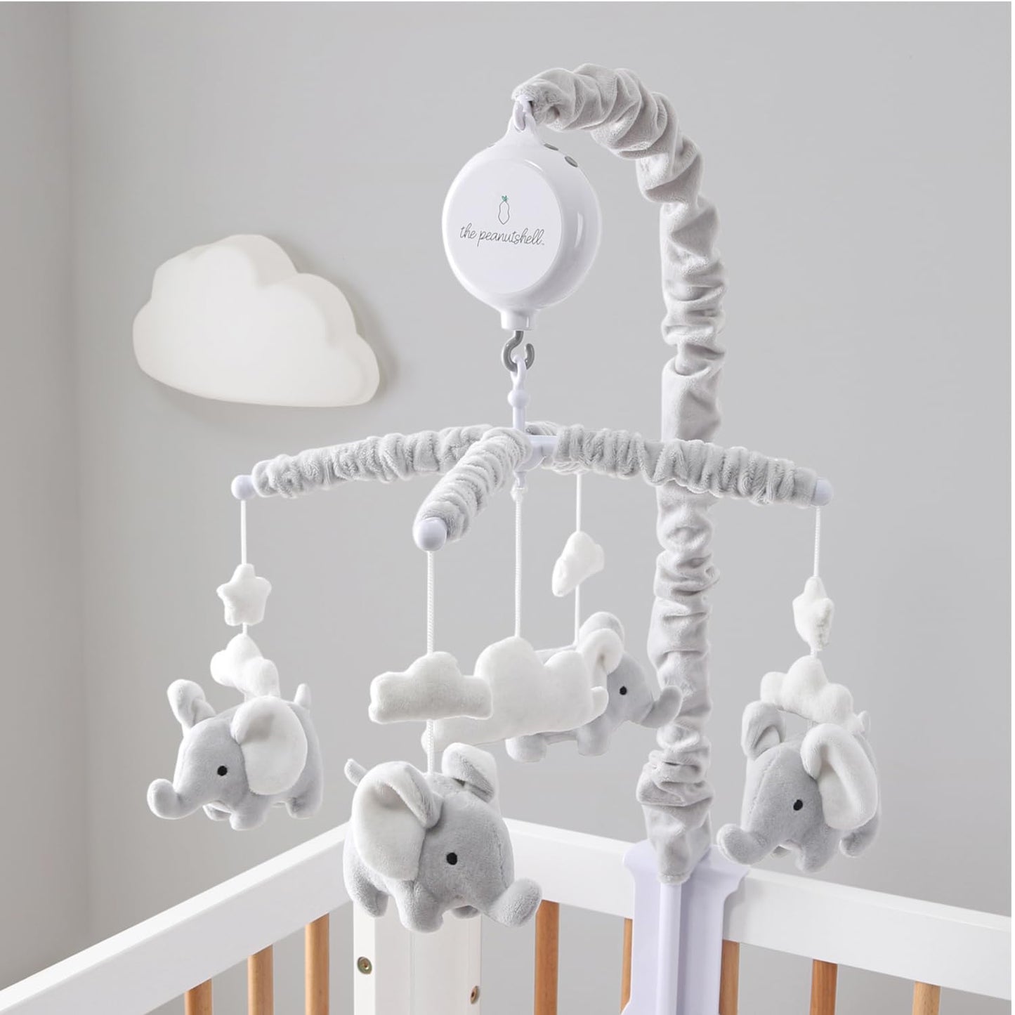 Órói - Soft Grey Musical Baby Crib Mobile with 12 Lullabies