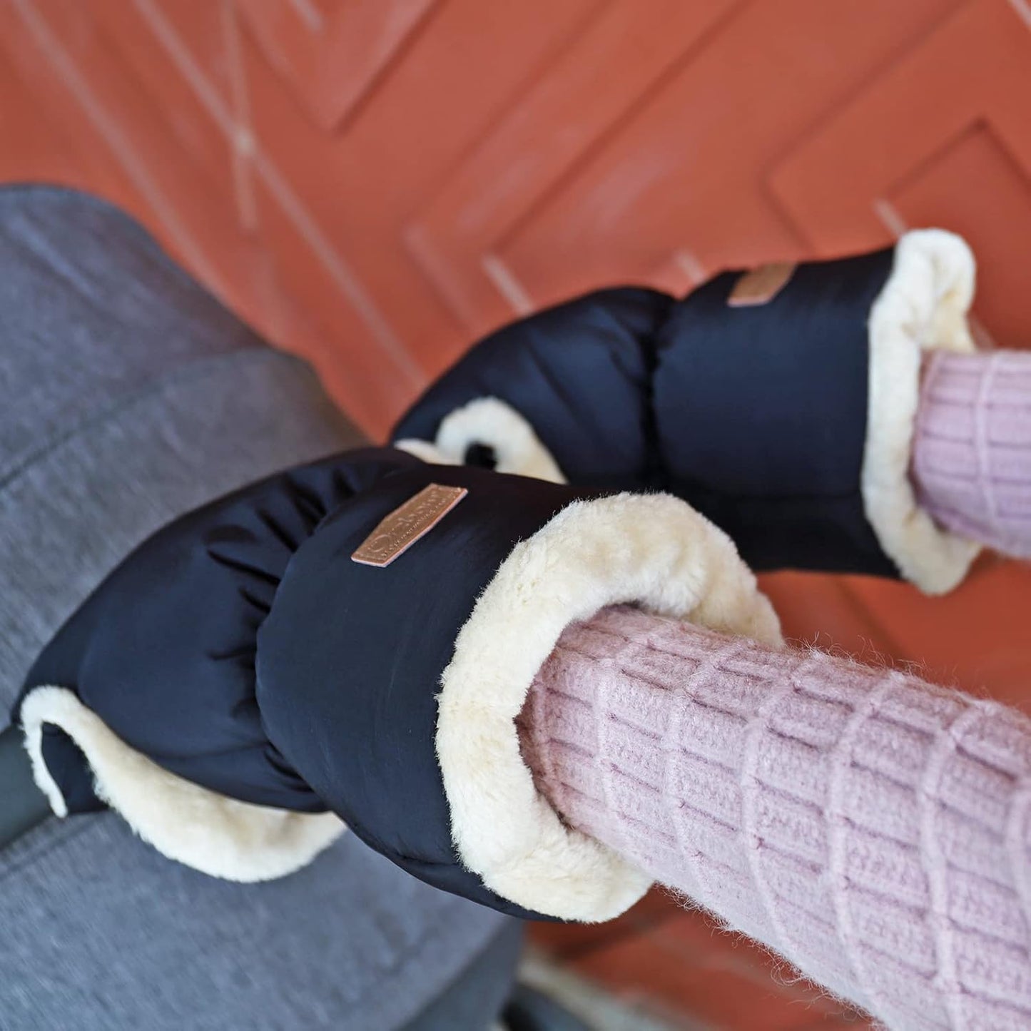 Faux Sheepskin Gloves for Stroller