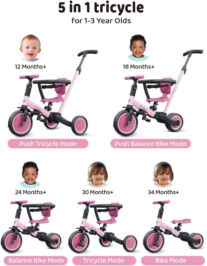 Þríhjól Trike 5 in 1 - Pink