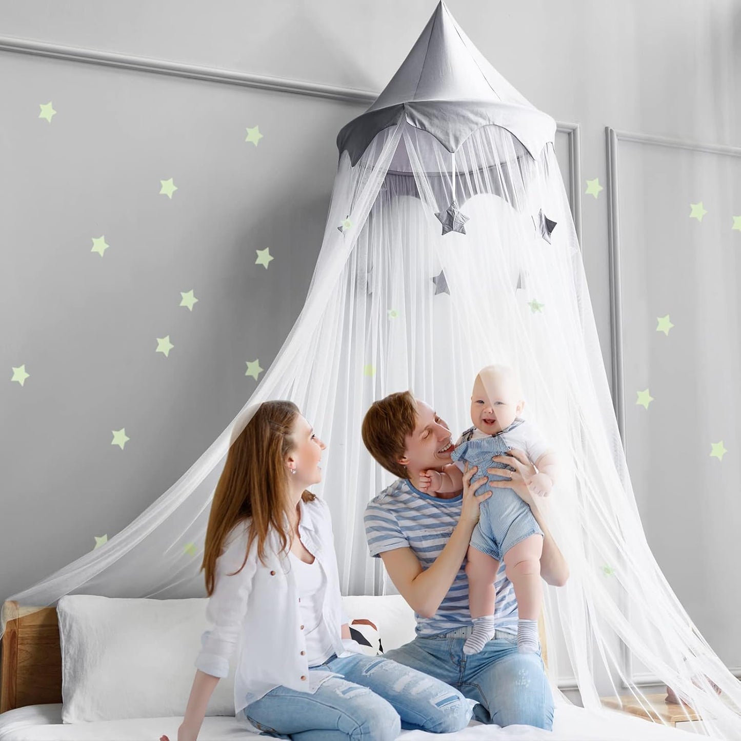 Canopy for Cribs and Kids Bed with Stars