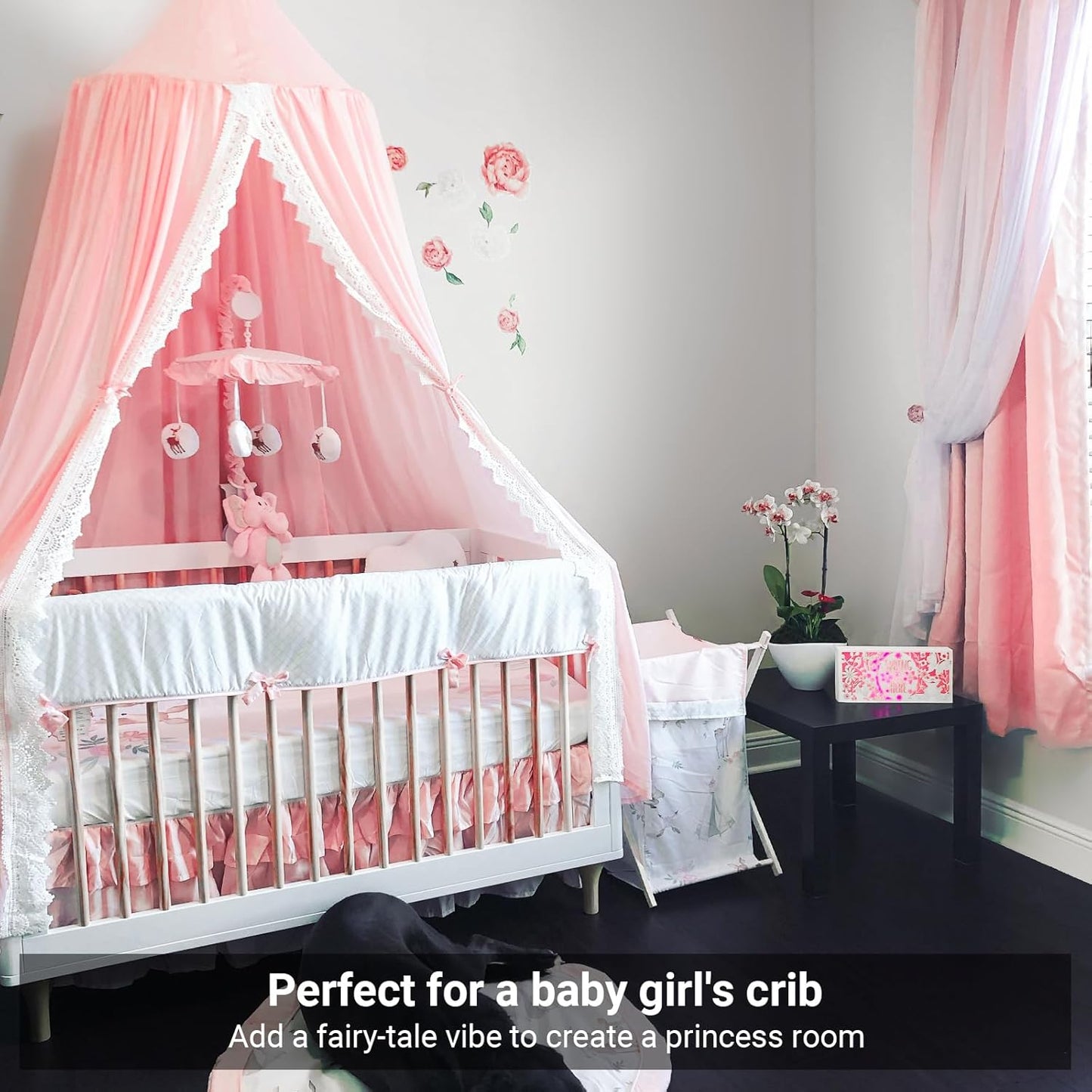 Canopy for Cribs and Kids Bed - Pink