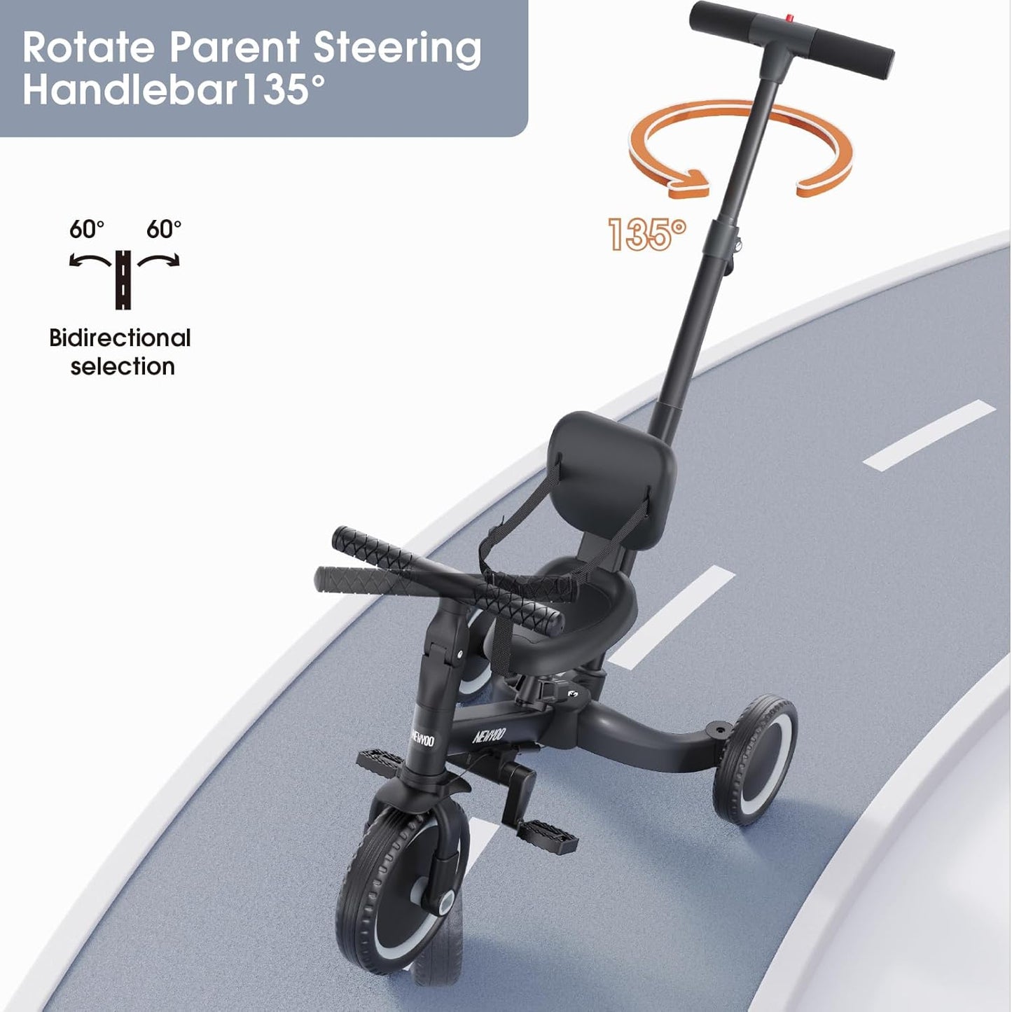 Þríhjól Trike 5 in 1 - Black