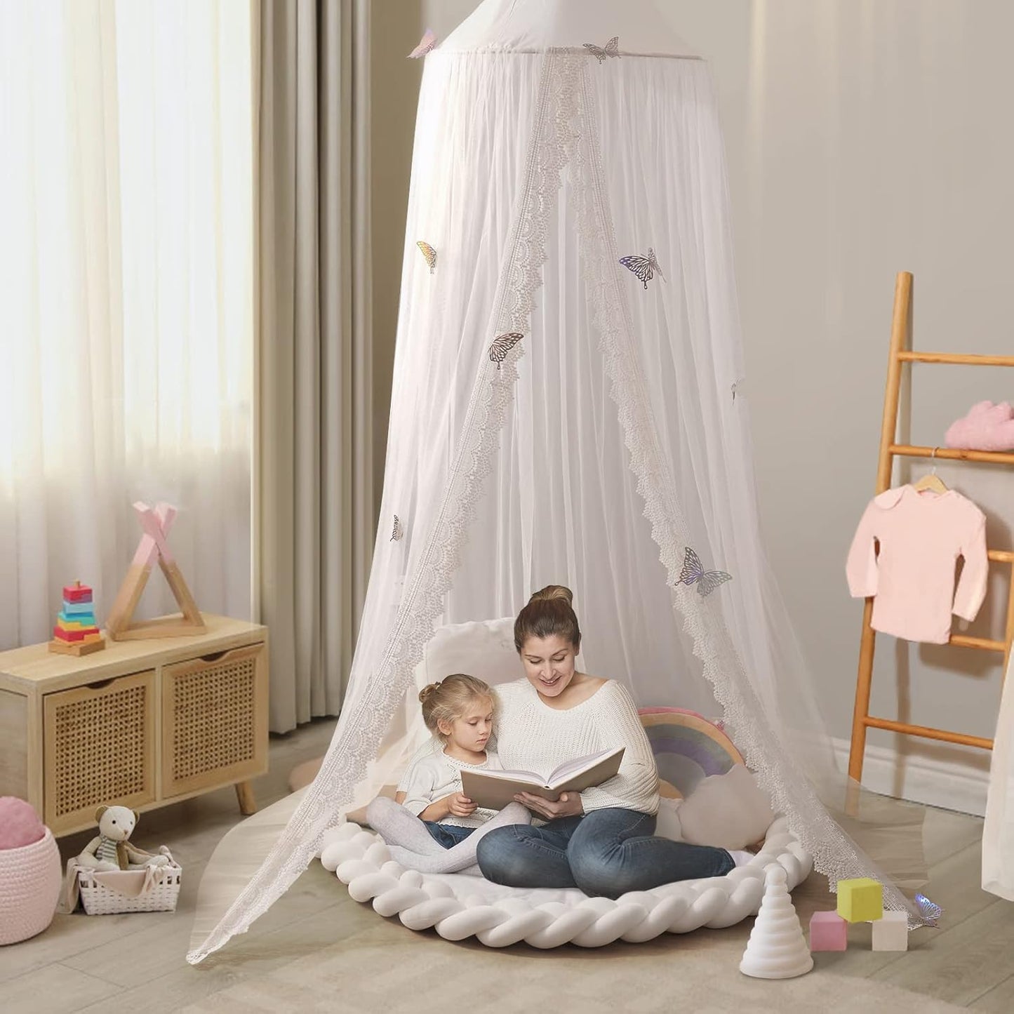 Canopy for Cribs and Kids Bed with Butterfly