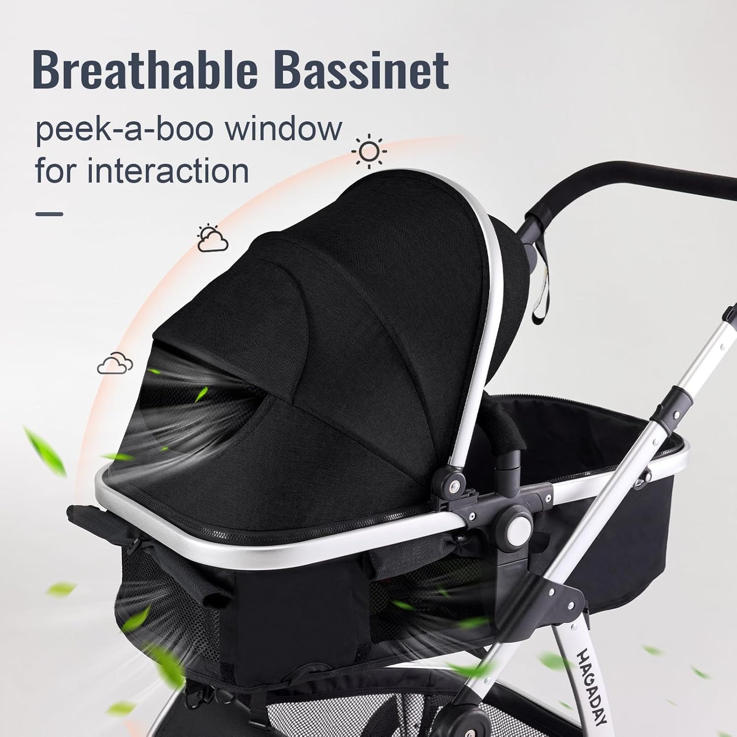 Baby 2 in 1 Convertible Stroller with Bassinet Mode