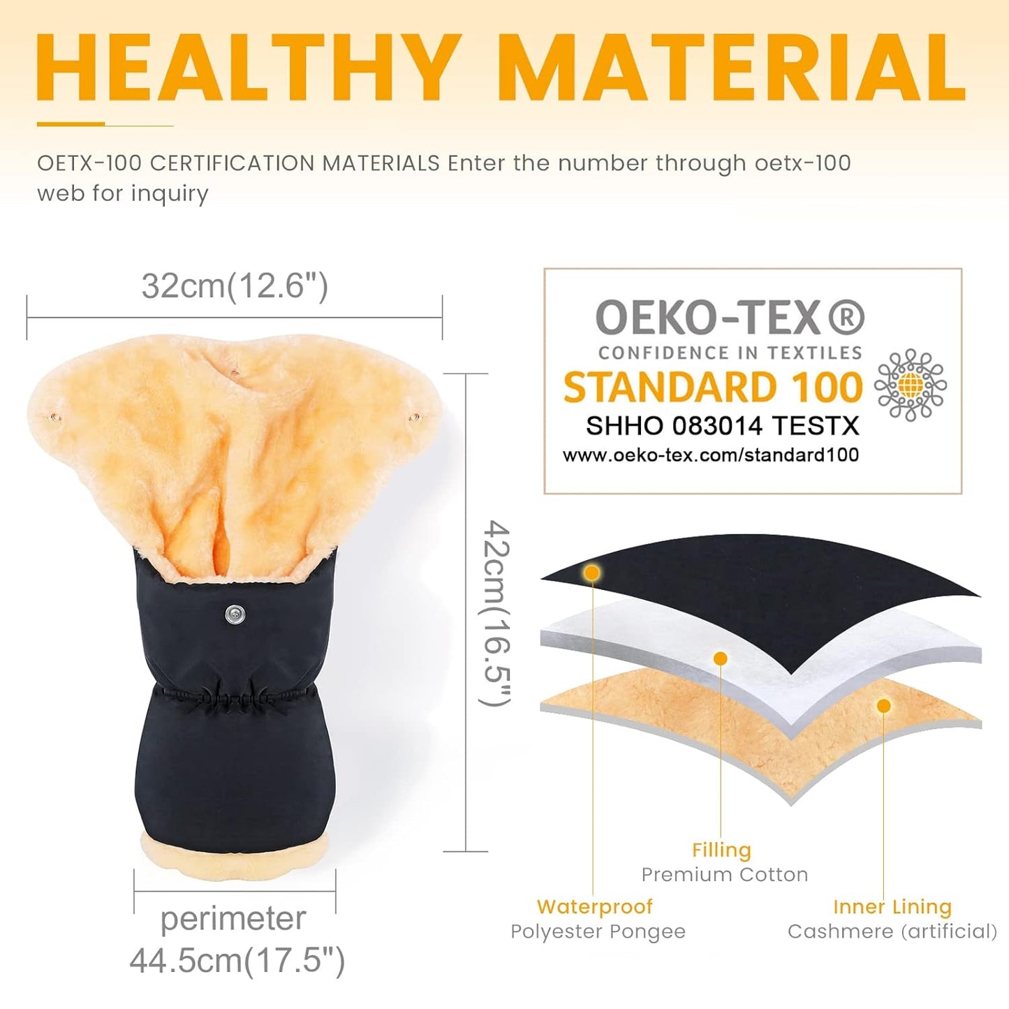 Faux Sheepskin Gloves for Stroller