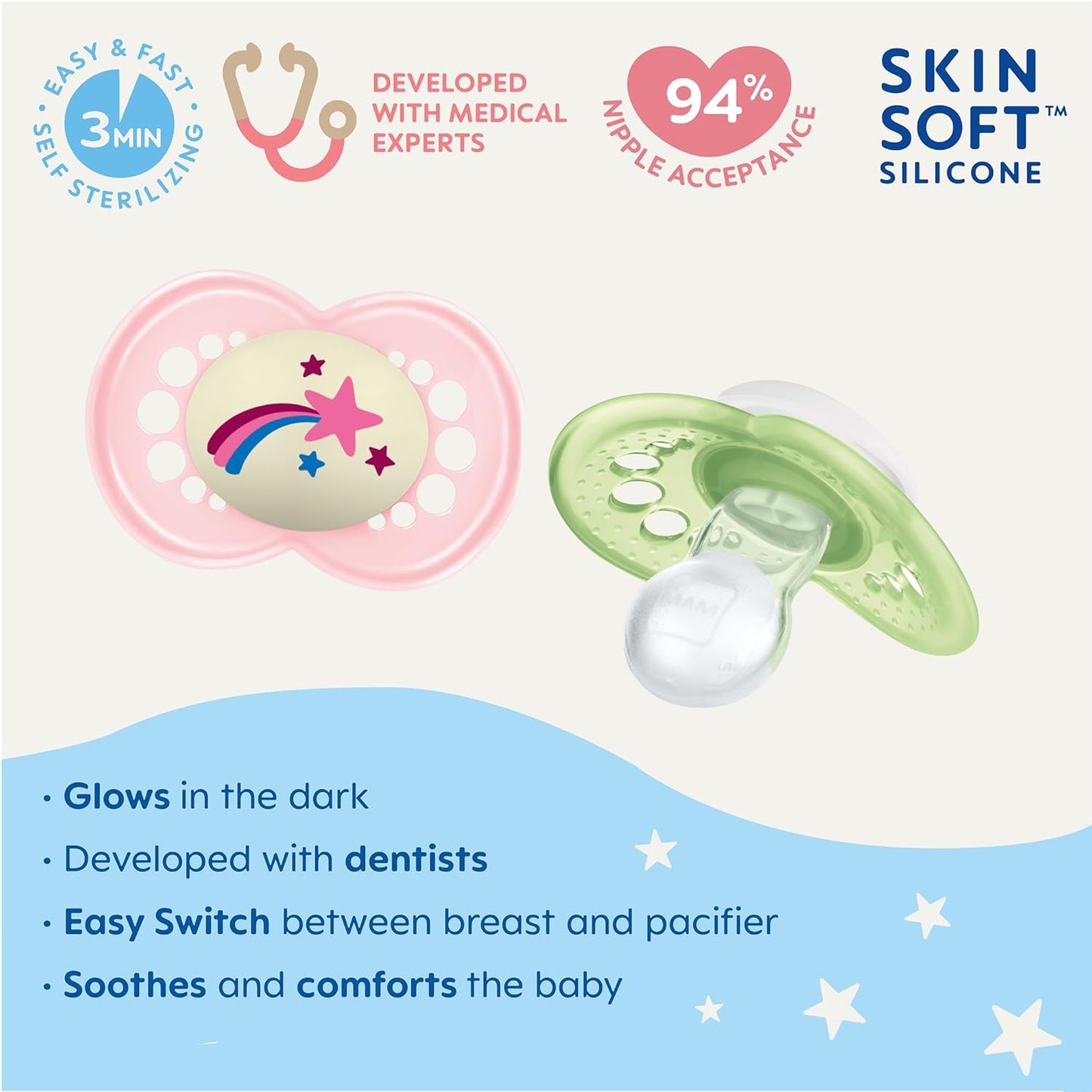 MAM Day & Night Snuð 16+ Months - 4 Pack