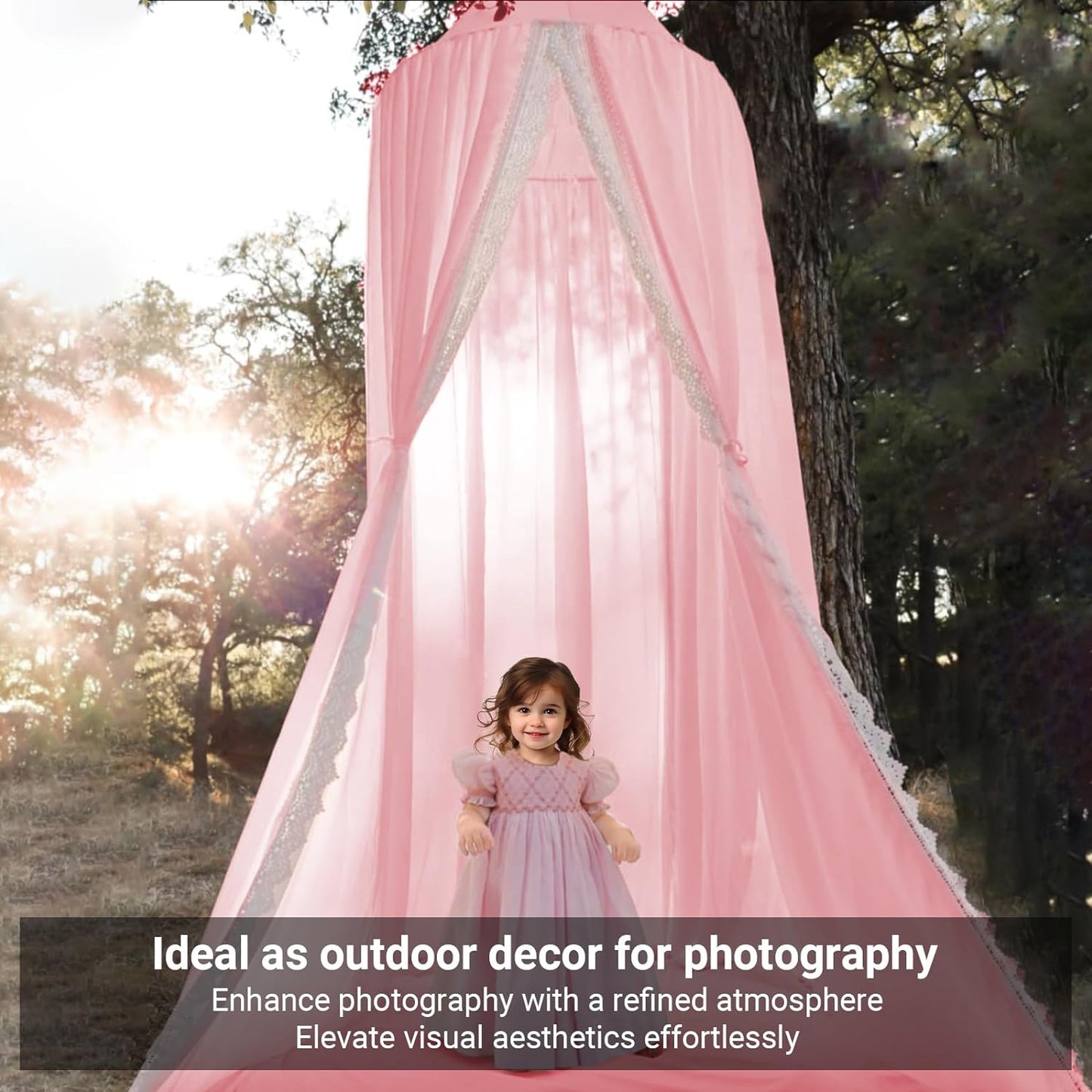 Canopy for Cribs and Kids Bed - Pink