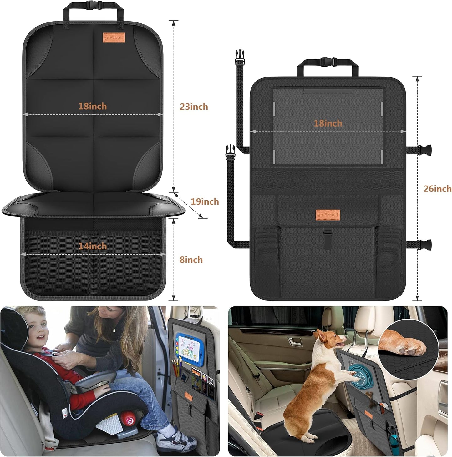 Car Seat Protector & Organizer Kick Mat