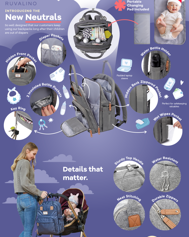 Skiptitaska / Bakpoki - Bleikur