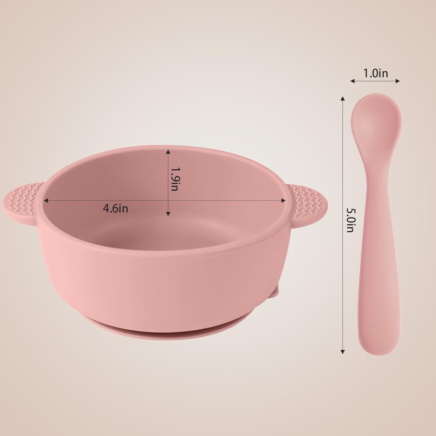 Silicon matarskálar og skeiðar 3 í pakka - Purple