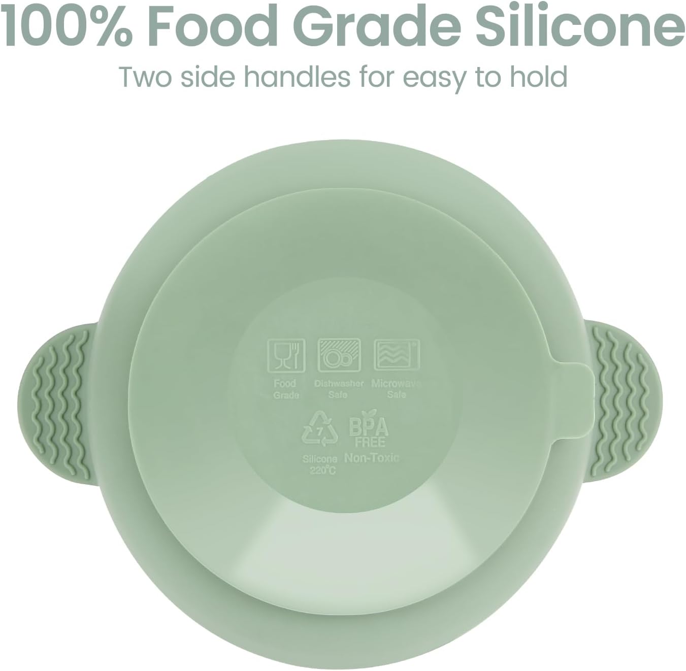 Silicon matarskálar og skeiðar 3 í pakka - Blue