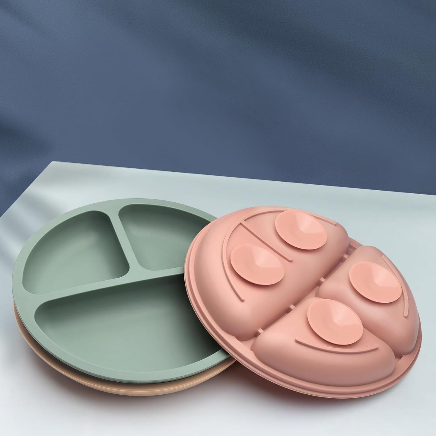 Sílikon diskar með sogfestu 3 í pakka - Pink