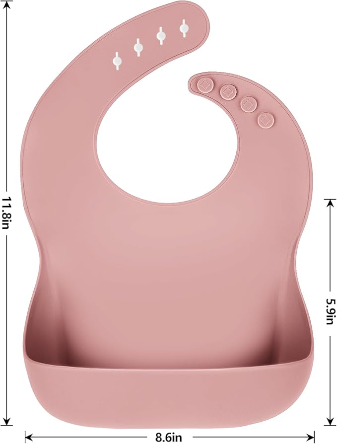 Sílikon smekkir 3 í pakka - Pink