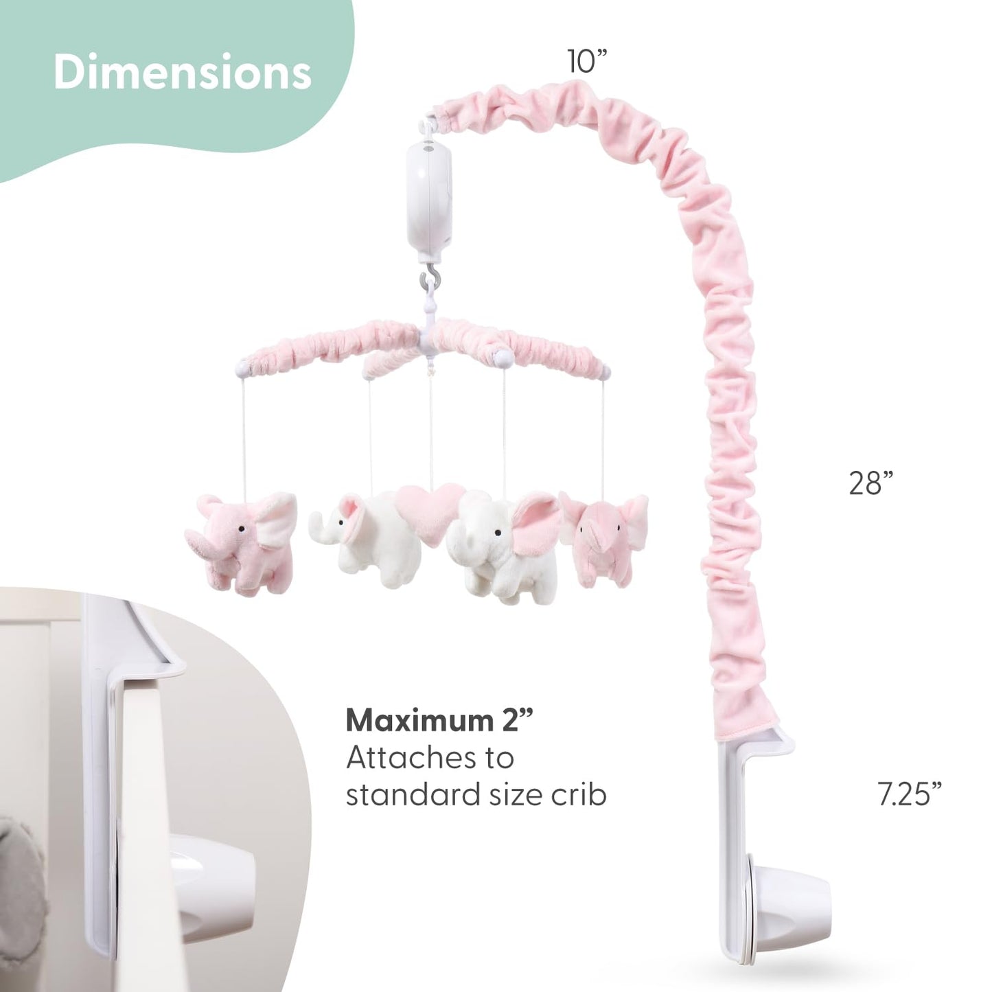 Órói - Soft Pink Musical Baby Crib Mobile with 12 Lullabies