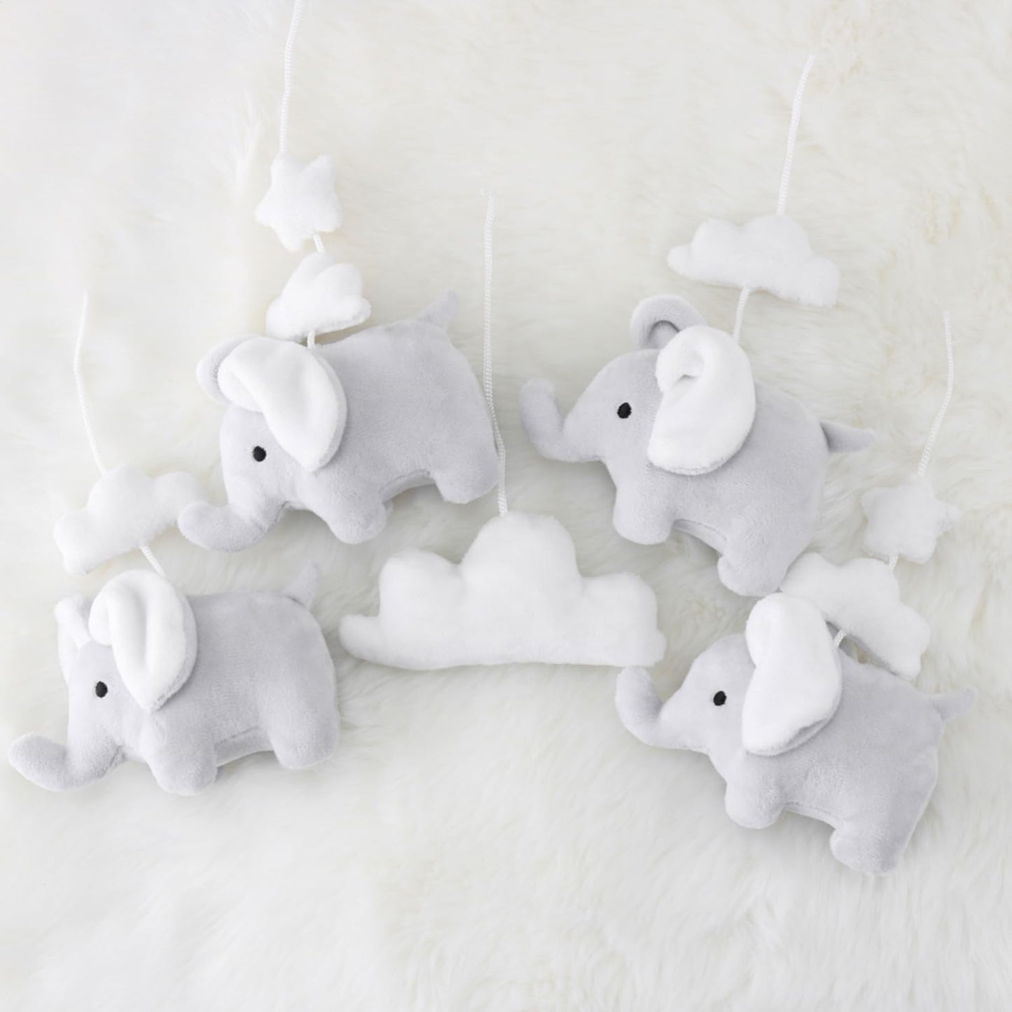 Órói - Soft Grey Musical Baby Crib Mobile with 12 Lullabies