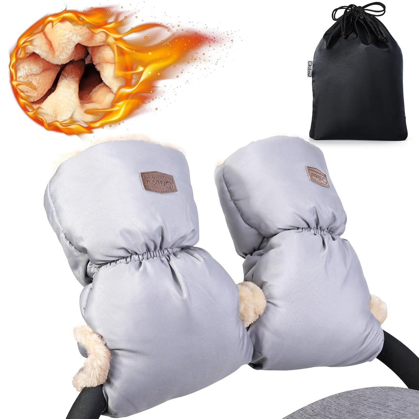 Faux Sheepskin Gloves for Stroller