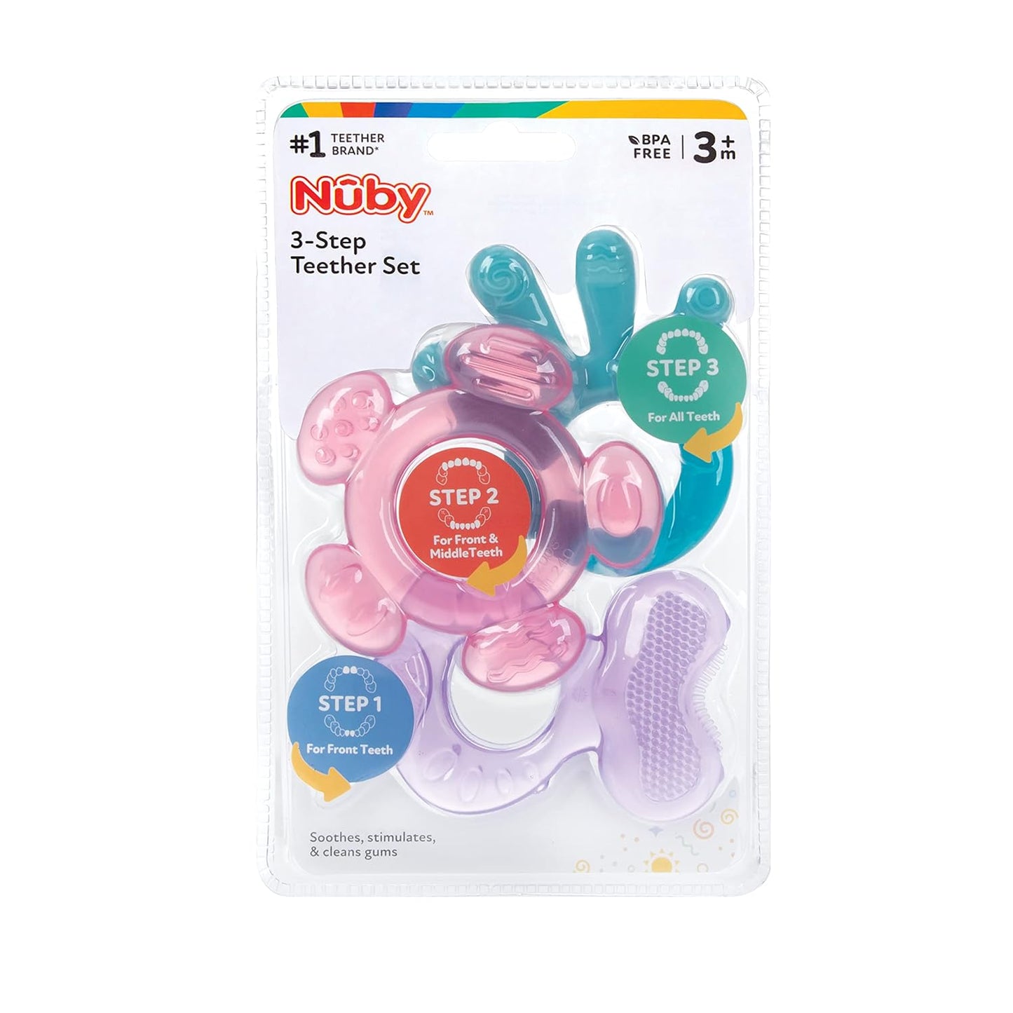 Nuby 3 Step Soothing Teether 3 Piece Set