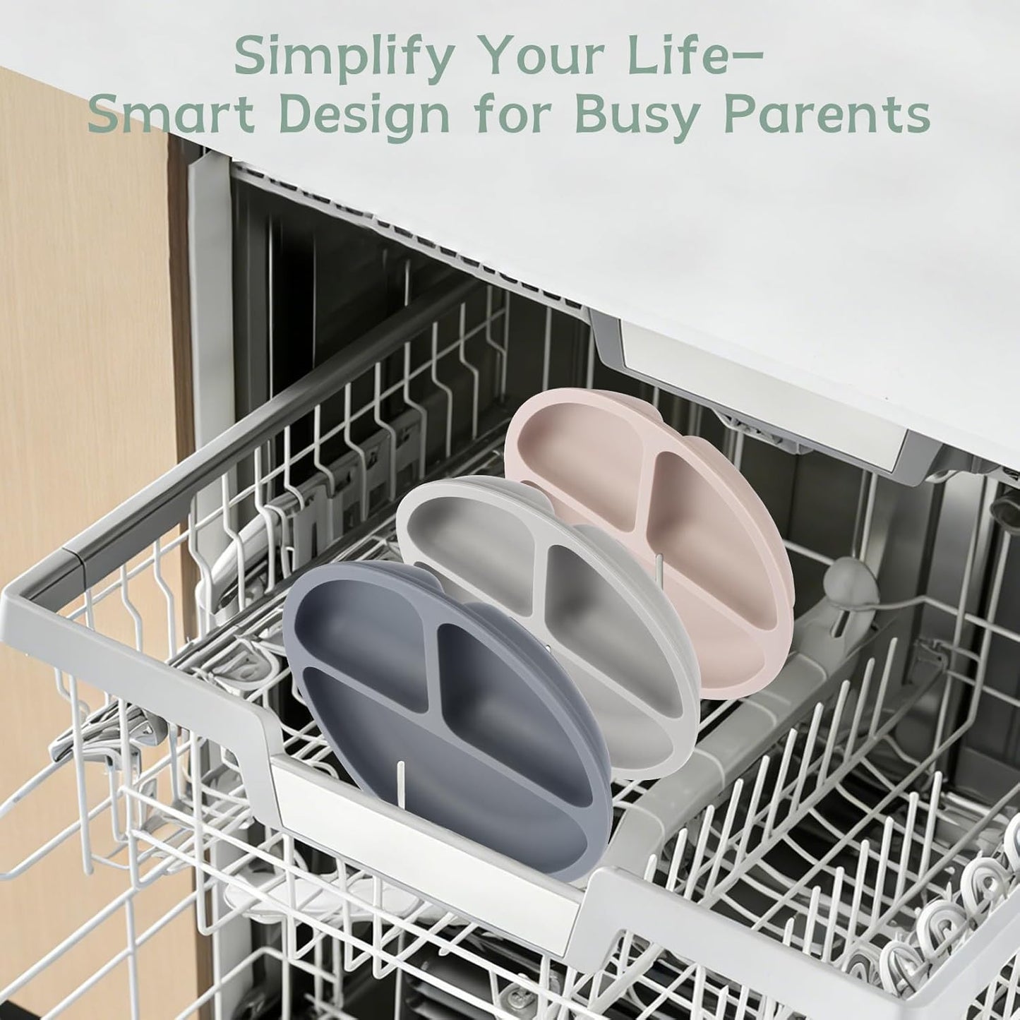 Sílikon diskar með sogfestu 3 í pakka - Gray