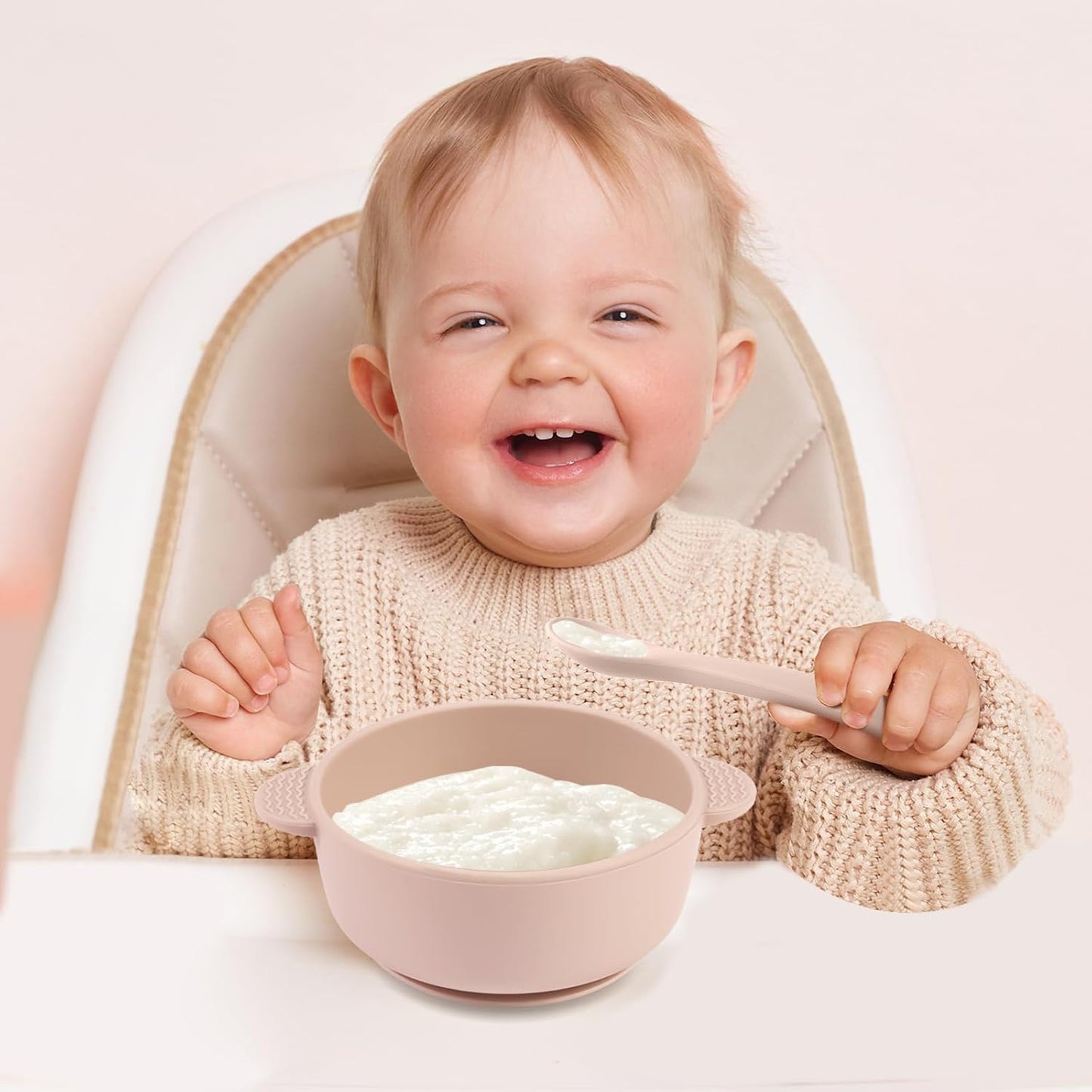 Silicon matarskálar og skeiðar 3 í pakka - Gray