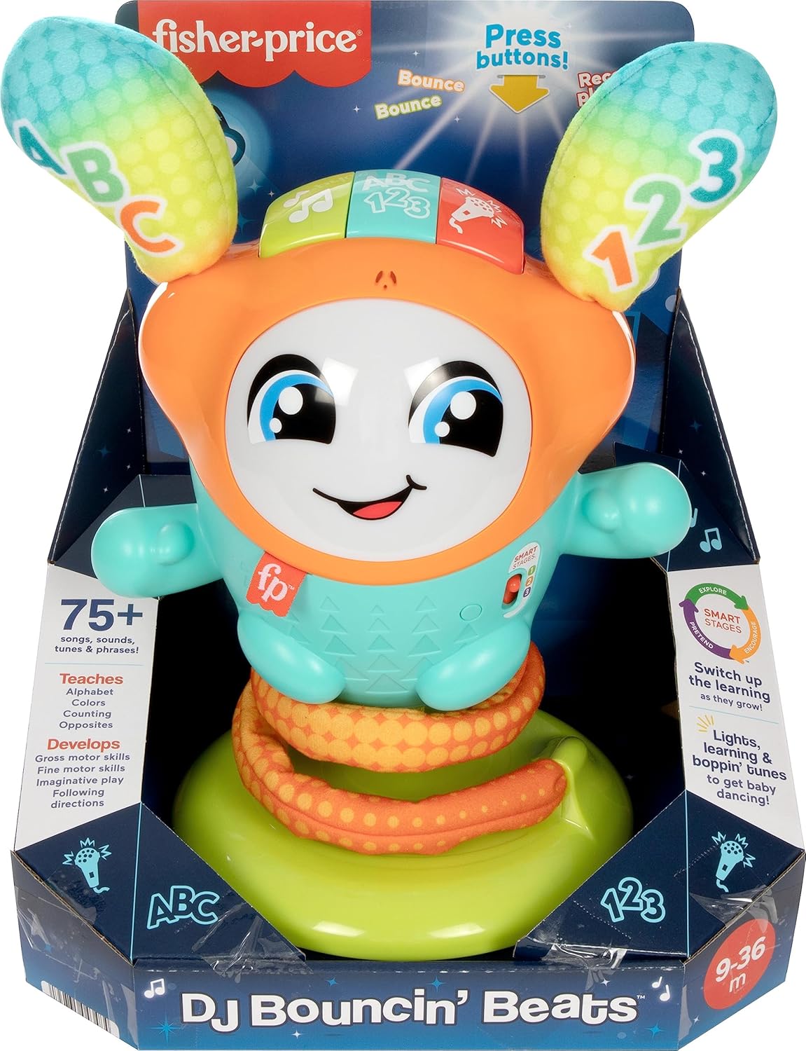 Fisher-Price Baby Toy DJ Bouncin’ Beats with Music Lights