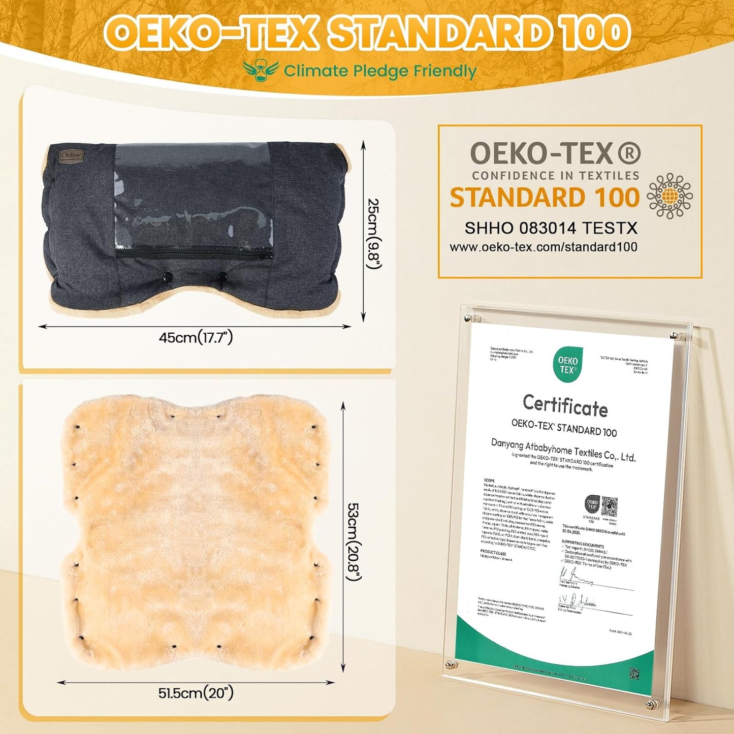 Faux Sheepskin Stroller Gloves with Phone Pockets