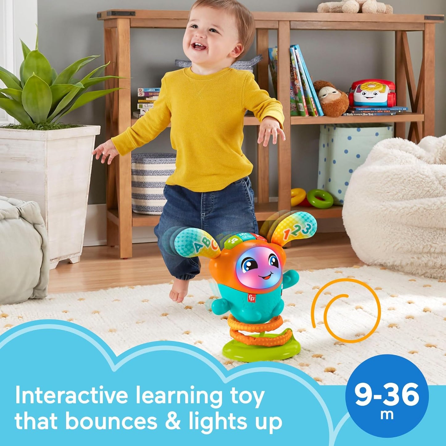 Fisher-Price Baby Toy DJ Bouncin’ Beats with Music Lights
