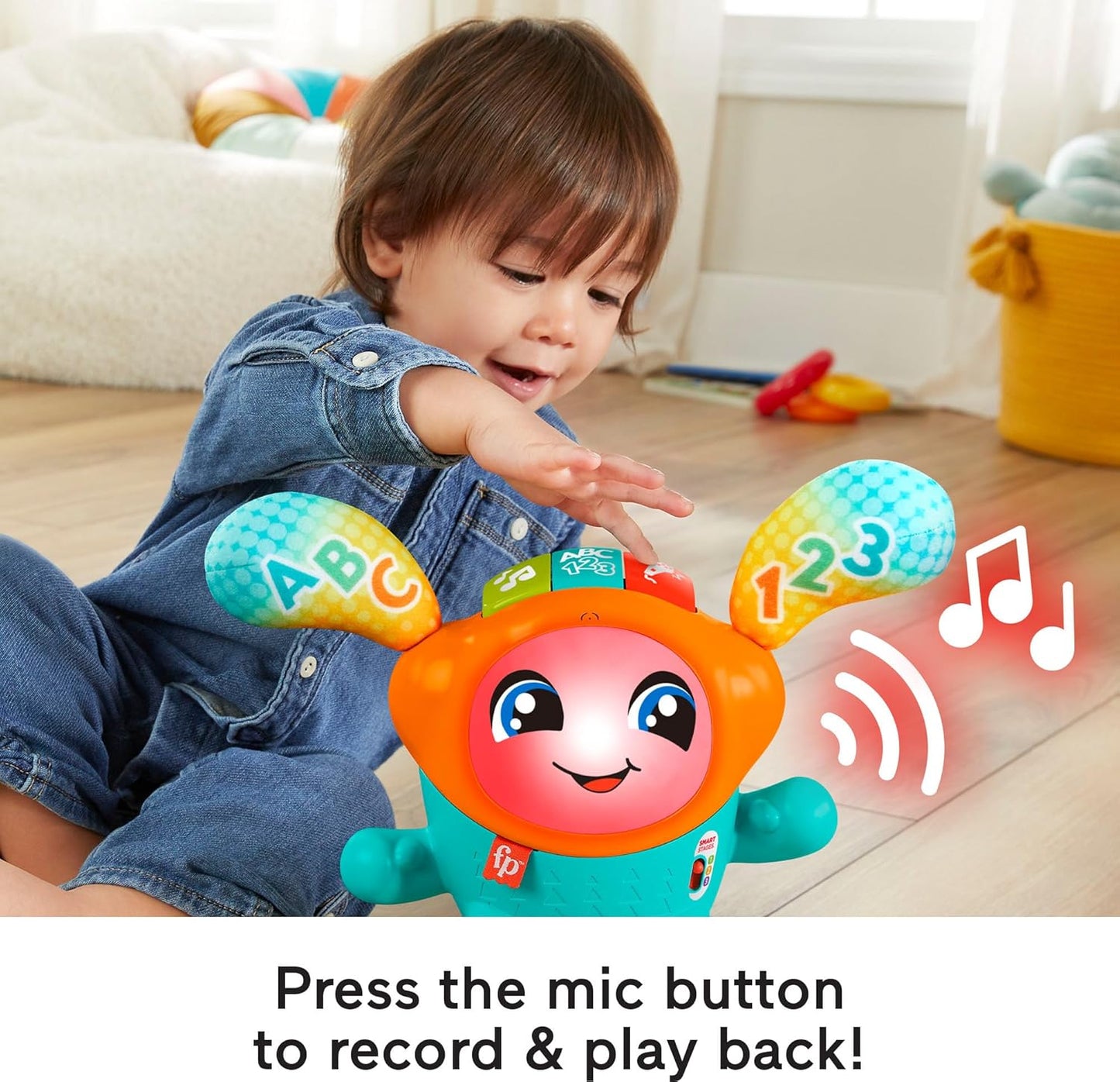 Fisher-Price Baby Toy DJ Bouncin’ Beats with Music Lights
